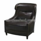 黑色皮革美式单人沙发