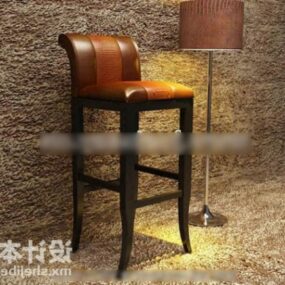 High Bar Chair Leather Top 3d model