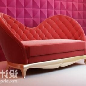 Klassisk høyrygg sofa 3d-modell