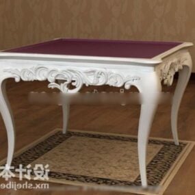 European Carving White Coffee Table 3d model