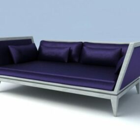 Purple Velvet Sofa Chair 3d model