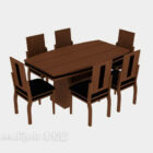 طاولة طعام خشبية وكرسي