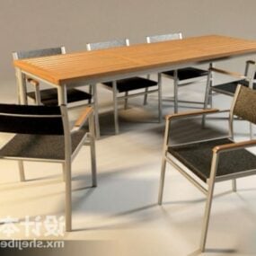 Mesa de jantar simples e cadeira modelo 3d