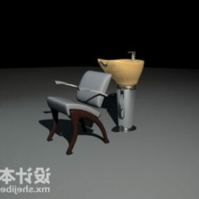 Juego de sillas de lavado de salón modelo 3d