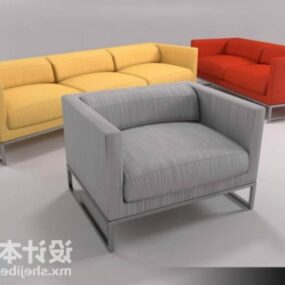 Fargerik sofa med stol 3d-modell