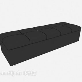 Black Leather Stool 3d model