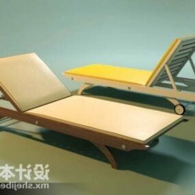 室外游泳池椅3d模型