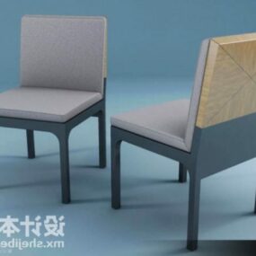 Cadeira de restaurante com encosto de madeira modelo 3d