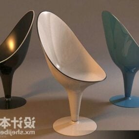 Plastic Quarter Egg Chair 3d model