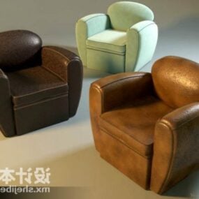 Smooth Single Sofa Leather 3d-modell