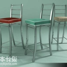 Simple Bar Table With Chair 3d model