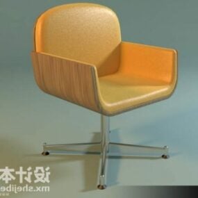 चमड़ा कार्यालय कुर्सी एक पैर 3डी मॉडल