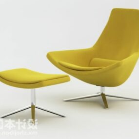 Chaise Armchair With Ottoman 3d model