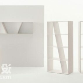 Office White Bookshelf 3d model