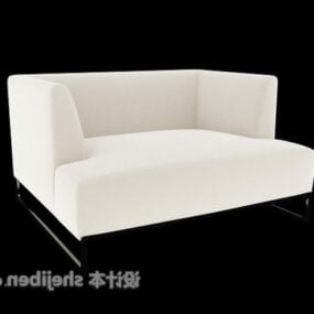 Model 3D białego fotela z żelazną nogą