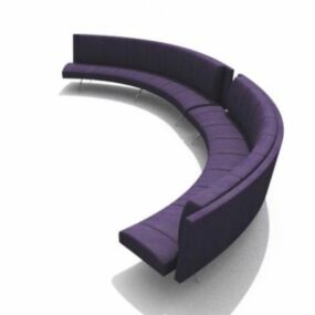 Mueble de sofá curvo grande modelo 3d