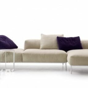 Sectional Long Sofa 3d model