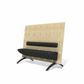 Drewniane krzesło z wysokim oparciem Model 3D