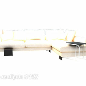 White L Sofa 3d model