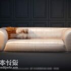 Leather Sofa With Pillow