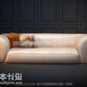 Leather Sofa With Pillow 3d model