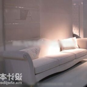 White Sofa With Carpet 3d model