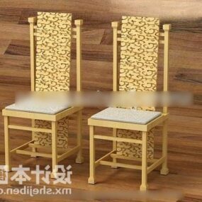 Country Wood Dinning Chair 3d model
