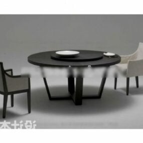 Round Table And Dinning Chair 3d model