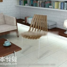 كرسي الروطان نموذج ثلاثي الأبعاد