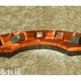 Modelo 3d de cadeira de sofá curva grande