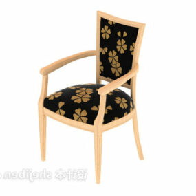 Black Pattern Dinning Chair 3d model