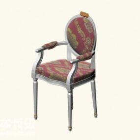 仿古花卉图案椅子 3d model