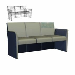 Sofá de oficina de tres plazas modelo 3d