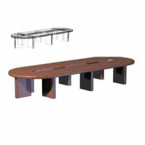 Round Edge Conference Table 3d model