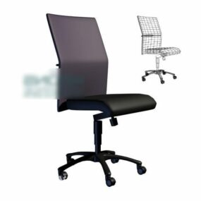 Office Black Wheels Chair 3d model