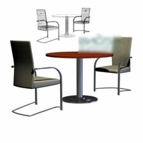 Round Table And Chair Furniture 3d model