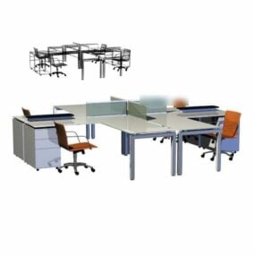 Møbelbord og stol 3d-modell