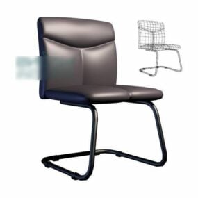 Office Chair Brown Leather 3d model