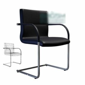 Office Chair Black Leather 3d model