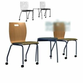 Office Chair With Stool 3d model
