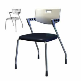 Jednoduchá plastová kancelářská židle 3D model