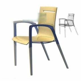 Simple Office Chair Yellow Color 3d model