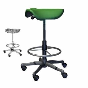 Office Wheel Chair Taburet 3d model