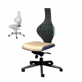 Modern Office Wheel Chair No Arm 3d model