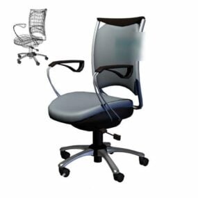 Grey Office Wheel Chair 3d model