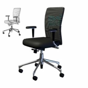 3d модель чорного офісного інвалідного крісла