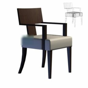 Modernism Office Chair Wood Material 3d model