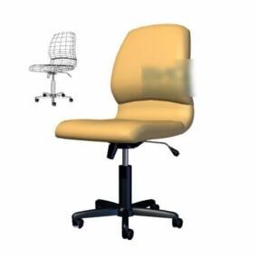 Office Wheel Chair Yellow Color 3d model