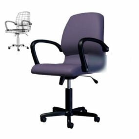 3д модель офисного кресла-коляски фиолетового цвета