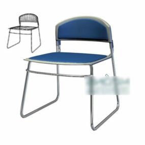 Blue Office Chair Low Back 3d model